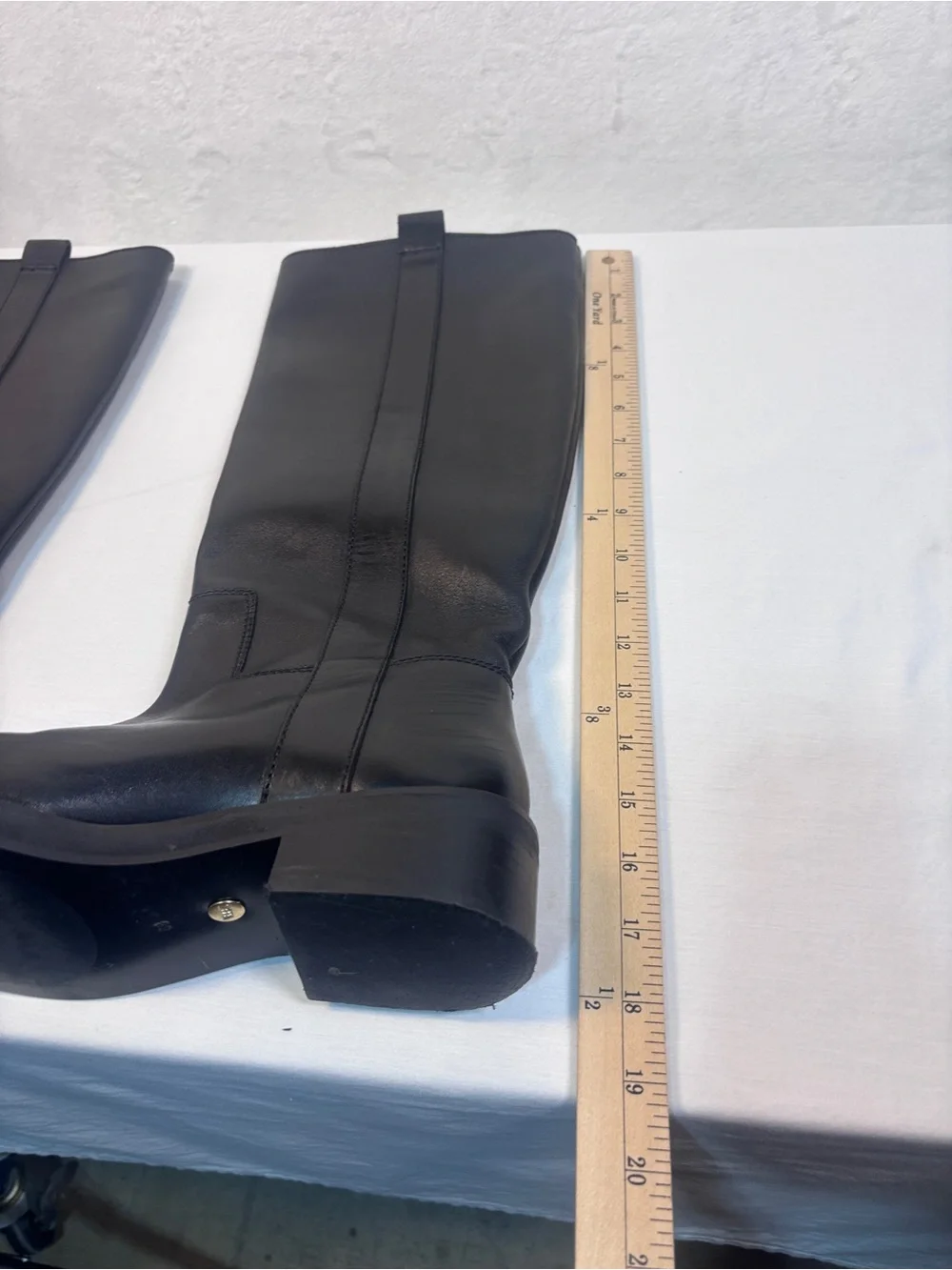 ZARA Black Leather Knee High Riding Boots Pull On Womens 39 US 8
